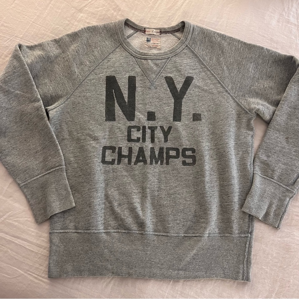 Todd Snyder Heather Gray N.Y. City Champs Crewneck Sweatshirt